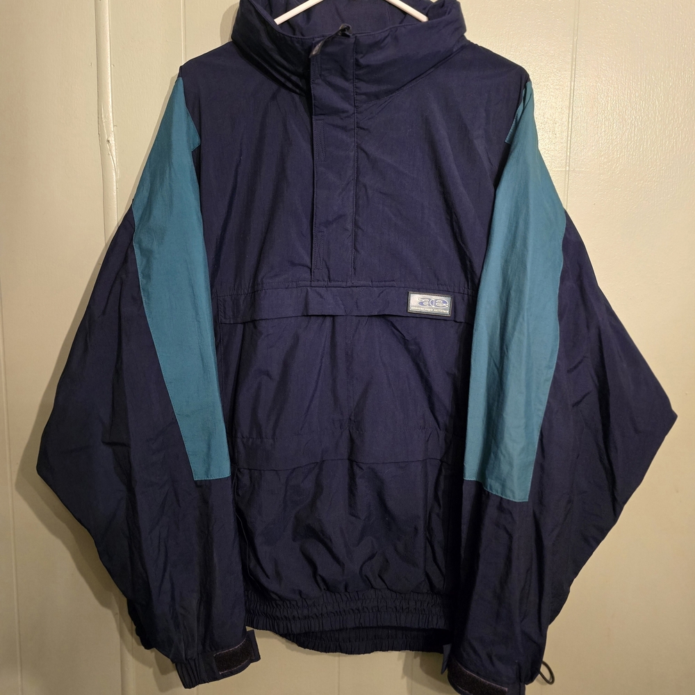 American Eagle Outfitters Blue and Teal Windbreaker